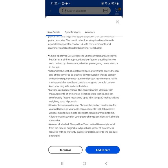 Original Sherpa Pet Carrier Medium Red Airline Approved Pet Carrier No Insert - Picture 12 of 16